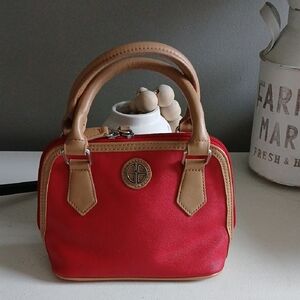 Giani Bernini Red and Tan Mini Bag with Structured Design